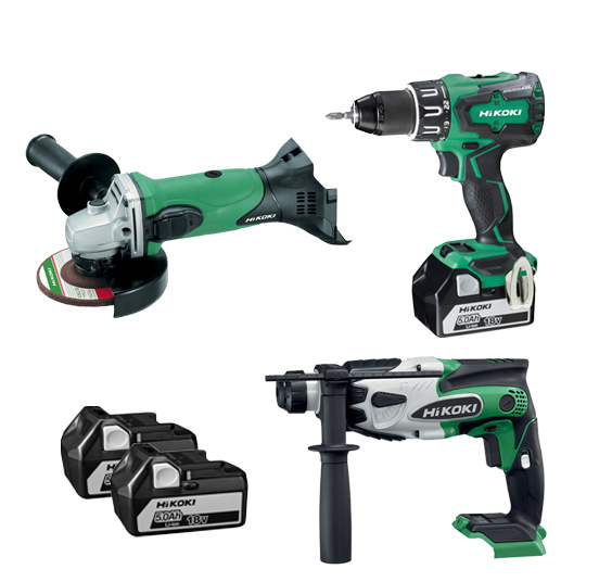 PACK 3 MACHINES 18V - 5 AH + 2 BATTERIES