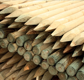 PIQUET DE CLÔTURE ROND EN PIN TRAITÉ